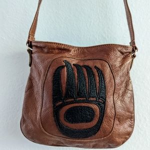 Spirit of the Wild Bear Paw/Claw Leather Crossbody Bag